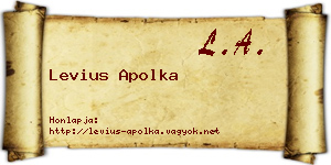 Levius Apolka névjegykártya